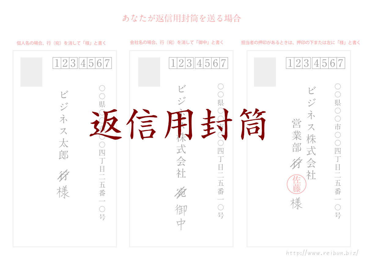 返信用封筒の書き方 ビジネスの例文集 失敗しない ビジネス例文